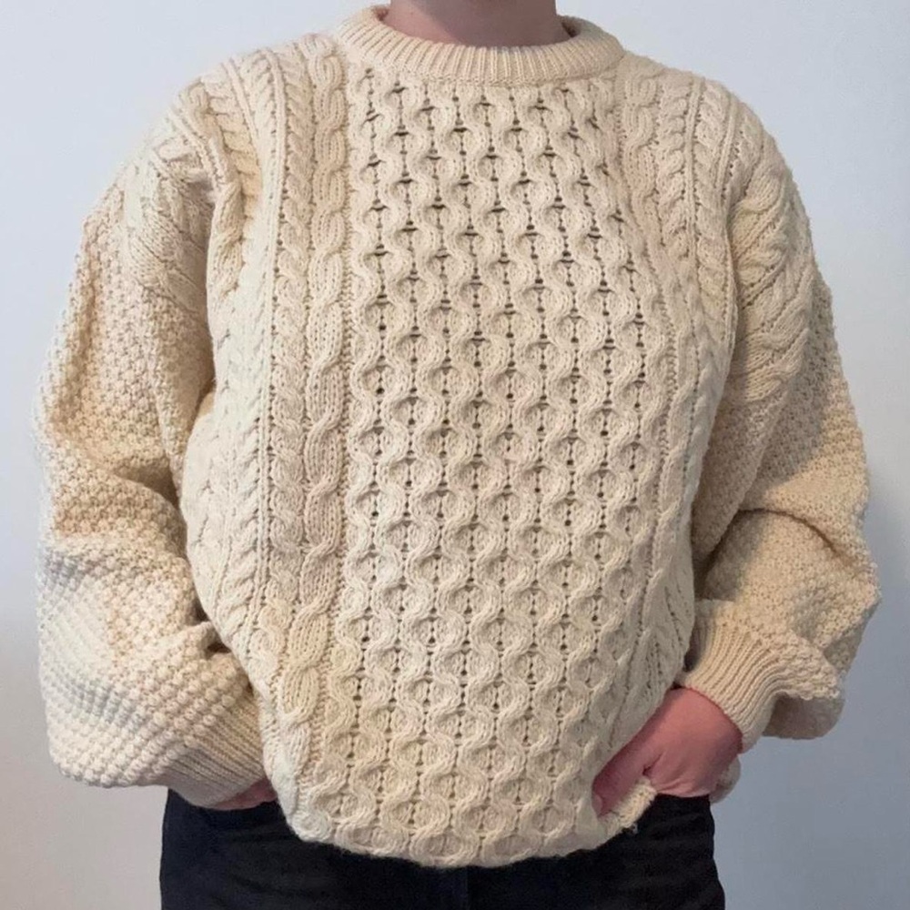Classic Cream Cable Knit Sweater